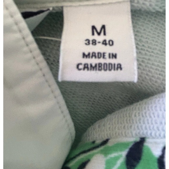 Lands End x Draper James Girls M Cotton Blend Green Navy Floral Pullover Pockets - Picture 4 of 5